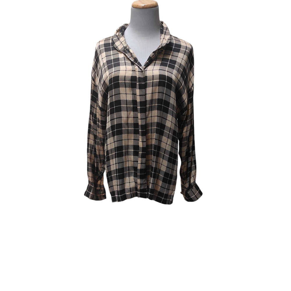 Alfred Sung Geometric Silk Blouse